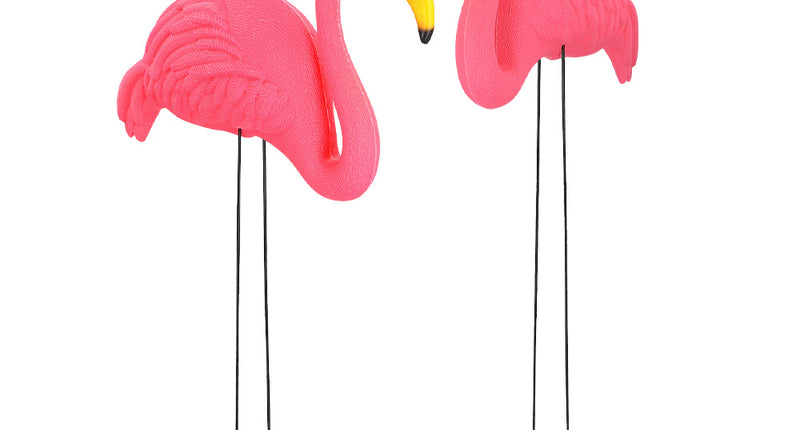 E-Carnavalskleding.nl Set 2 tuindecoraties Flamingo