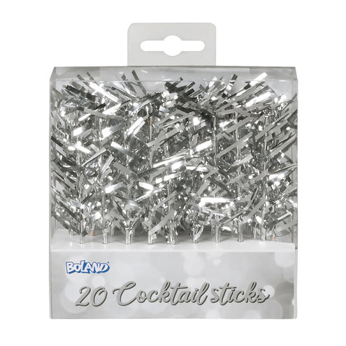 E-Carnavalskleding.nl Set 20 cocktailprikkers zilver