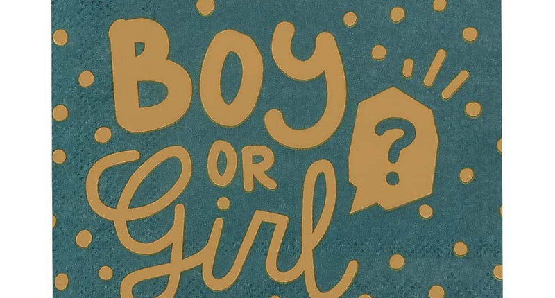 E-Carnavalskleding.nl Set 20 papieren servetten 'Boy or girl?'