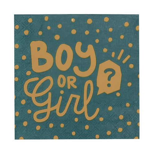 E-Carnavalskleding.nl Set 20 papieren servetten 'Boy or girl?'