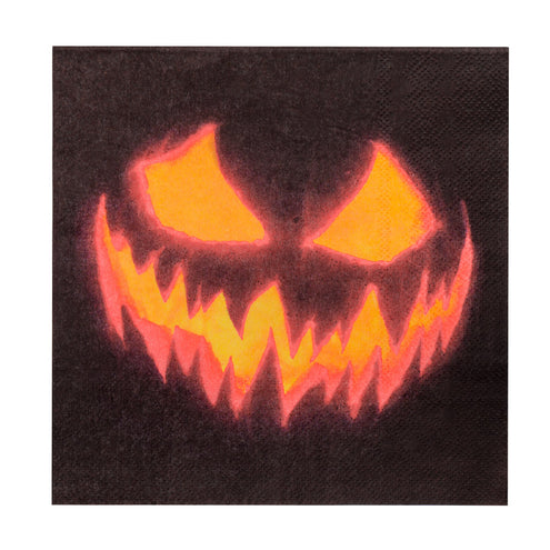 E-Carnavalskleding.nl Set 20 papieren servetten Creepy pumpkin