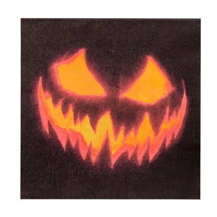 E-Carnavalskleding.nl Set 20 papieren servetten Creepy pumpkin