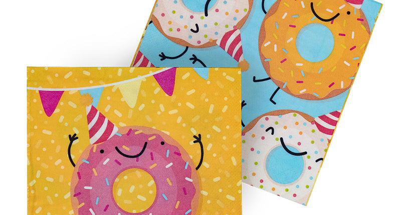 E-Carnavalskleding.nl Set 20 papieren servetten Donut