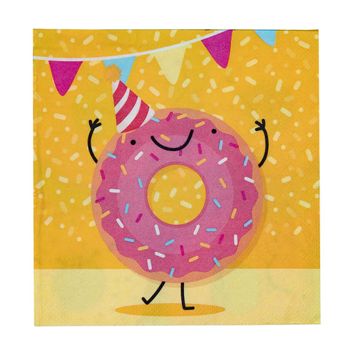 E-Carnavalskleding.nl Set 20 papieren servetten Donut