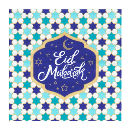 E-Carnavalskleding.nl Set 20 papieren servetten 'Eid Mubarak'
