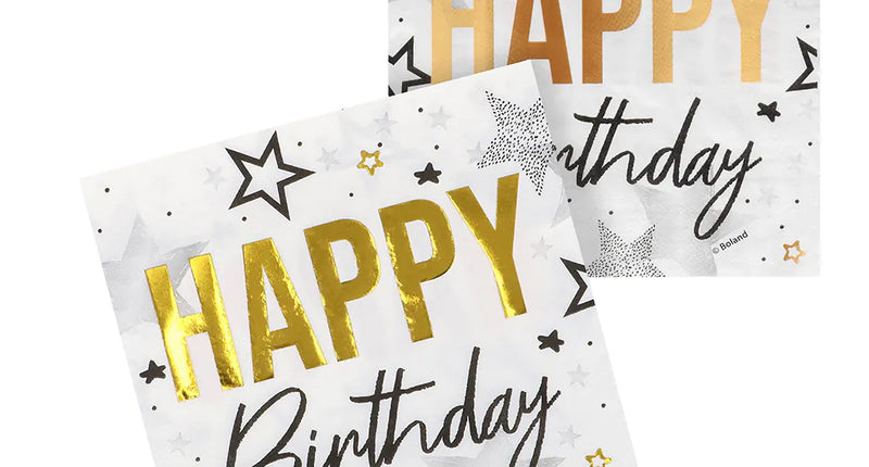 E-Carnavalskleding.nl Set 20 papieren servetten 'Happy birthday'