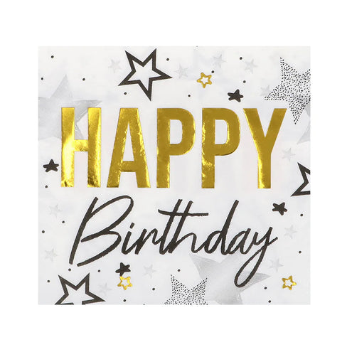 E-Carnavalskleding.nl Set 20 papieren servetten 'Happy birthday'
