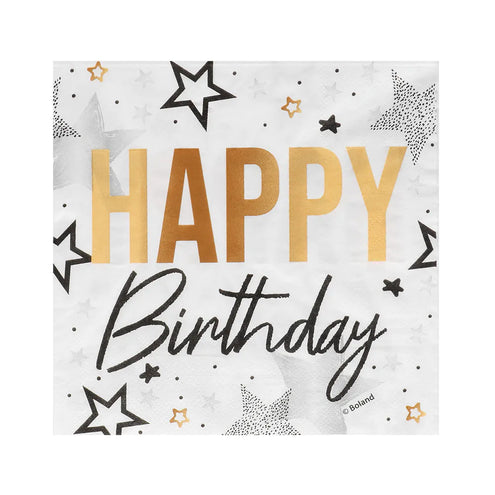 E-Carnavalskleding.nl Set 20 papieren servetten 'Happy birthday'