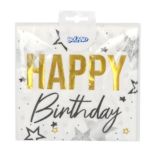 E-Carnavalskleding.nl Set 20 papieren servetten 'Happy birthday'