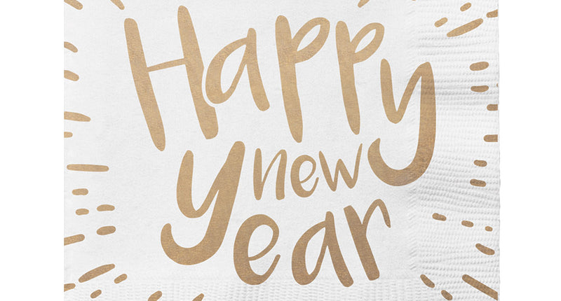 E-Carnavalskleding.nl Set 20 papieren servetten 'Happy new year'