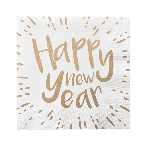 E-Carnavalskleding.nl Set 20 papieren servetten 'Happy new year'