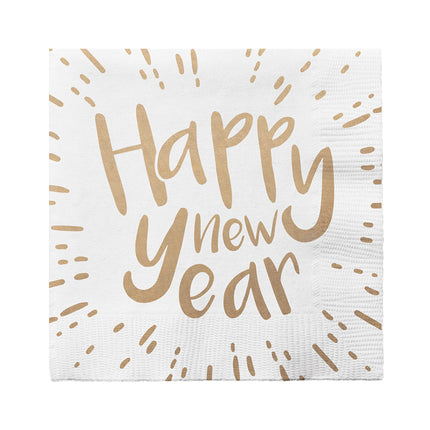 E-Carnavalskleding.nl Set 20 papieren servetten 'Happy new year'