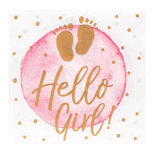 E-Carnavalskleding.nl Set 20 papieren servetten 'Hello girl!'