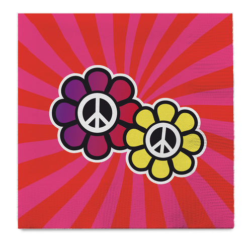 E-Carnavalskleding.nl Set 20 papieren servetten Hippie