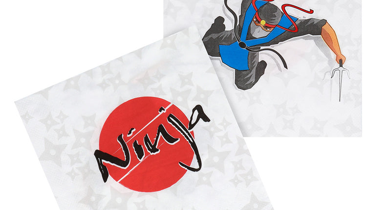 E-Carnavalskleding.nl Set 20 papieren servetten 'Ninja'