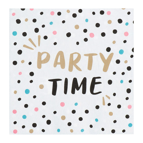 E-Carnavalskleding.nl Set 20 papieren servetten 'Party time'