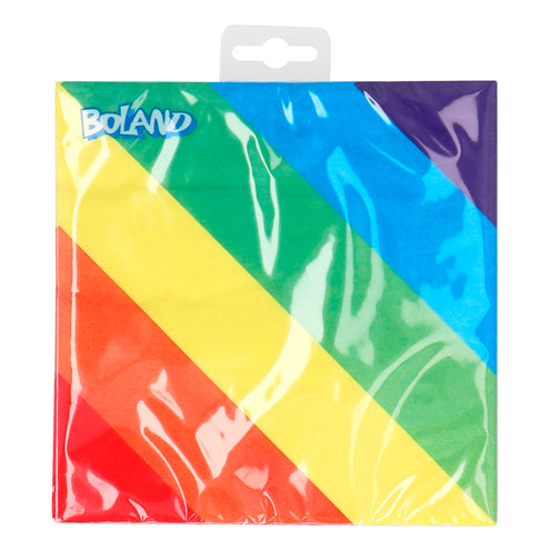 E-Carnavalskleding.nl Set 20 papieren servetten Regenboog