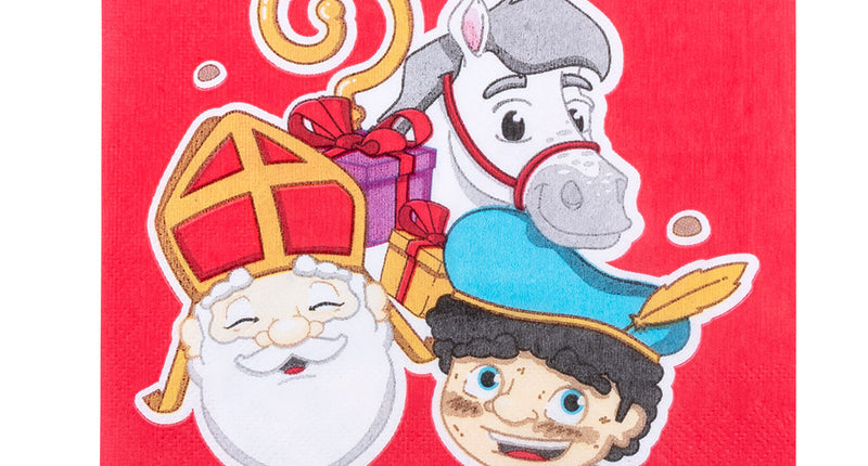 E-Carnavalskleding.nl Set 20 papieren servetten Sinterklaas