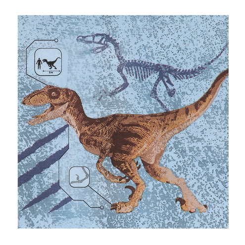 E-Carnavalskleding.nl Set 20 papieren servetten T-rex