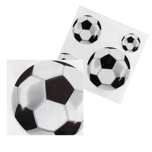 E-Carnavalskleding.nl Set 20 papieren servetten Voetbal