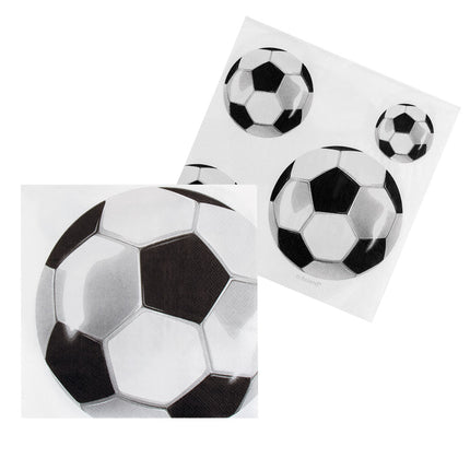 E-Carnavalskleding.nl Set 20 papieren servetten Voetbal