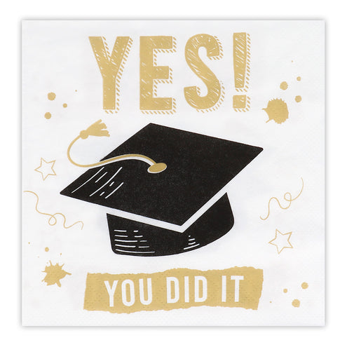 E-Carnavalskleding.nl Set 20 papieren servetten 'Yes you did it'