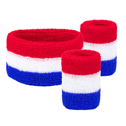 E-Carnavalskleding.nl Set 3 zweetbandjes Nederland