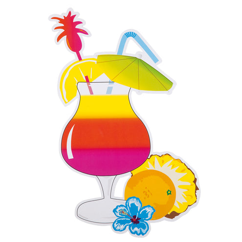 E-Carnavalskleding.nl Set 4 kartonnen decoraties Hawaii