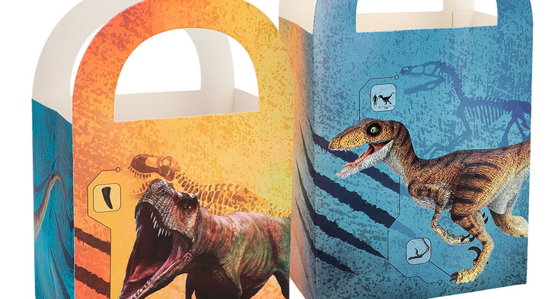 E-Carnavalskleding.nl Set 4 papieren feestzakjes T-rex