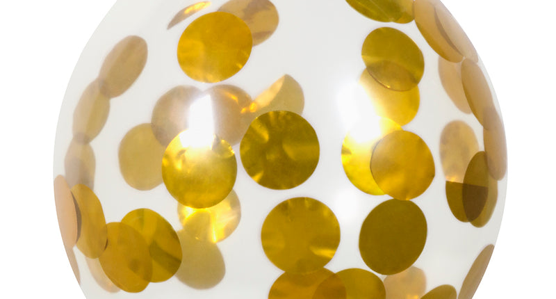 E-Carnavalskleding.nl Set 5 confettiballonnen goud