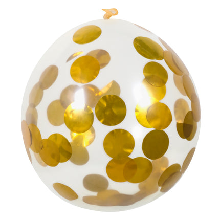 E-Carnavalskleding.nl Set 5 confettiballonnen goud