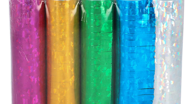 E-Carnavalskleding.nl Set 5 papieren serpentines Holografisch