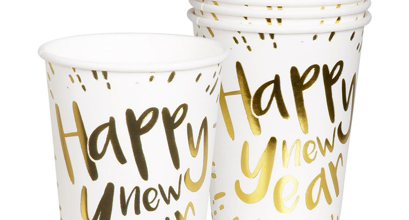 E-Carnavalskleding.nl Set 6 bekertjes 'Happy new year'