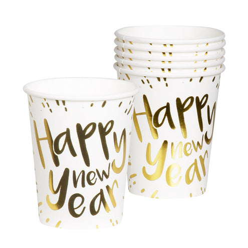 E-Carnavalskleding.nl Set 6 bekertjes 'Happy new year'