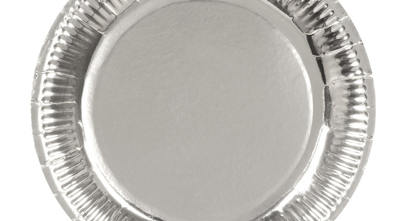 E-Carnavalskleding.nl Set 6 bordjes zilver