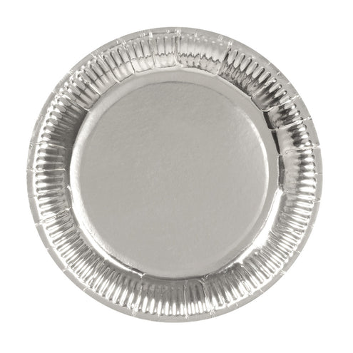 E-Carnavalskleding.nl Set 6 bordjes zilver