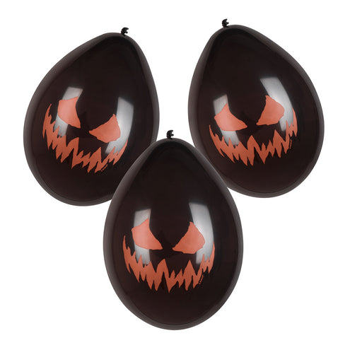 E-Carnavalskleding.nl Set 6 latex ballonnen Creepy pumpkin