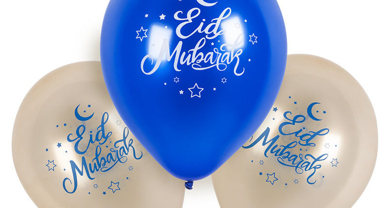 E-Carnavalskleding.nl Set 6 latex ballonnen 'Eid Mubarak'