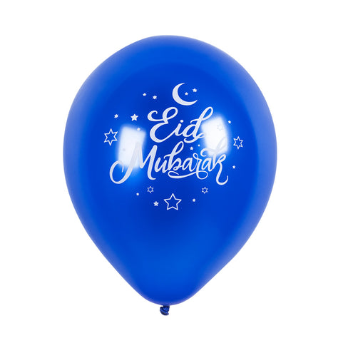 E-Carnavalskleding.nl Set 6 latex ballonnen 'Eid Mubarak'