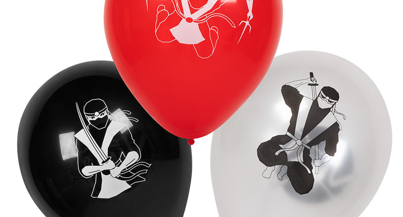 E-Carnavalskleding.nl Set 6 latex ballonnen 'Ninja'