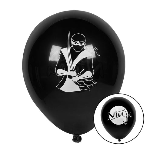 E-Carnavalskleding.nl Set 6 latex ballonnen 'Ninja'