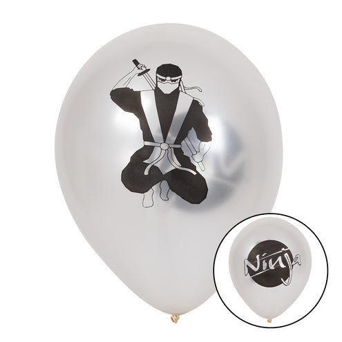 E-Carnavalskleding.nl Set 6 latex ballonnen 'Ninja'