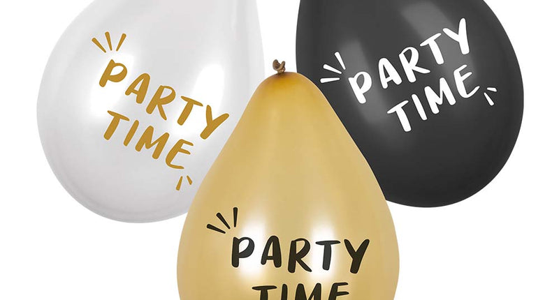 E-Carnavalskleding.nl Set 6 latex ballonnen 'Party time'