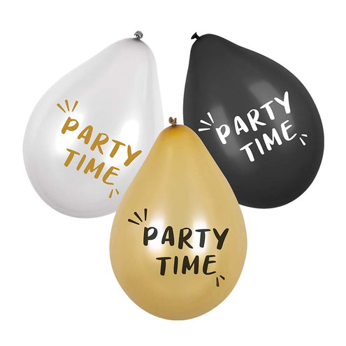 E-Carnavalskleding.nl Set 6 latex ballonnen 'Party time'