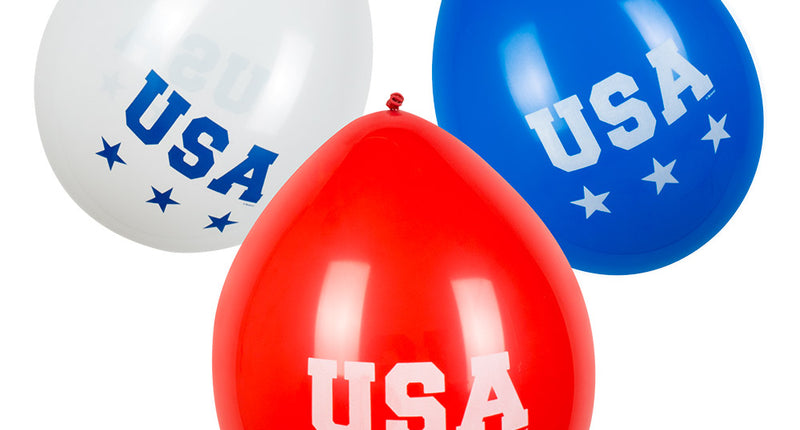 E-Carnavalskleding.nl Set 6 latex ballonnen 'USA'