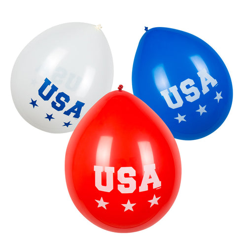 E-Carnavalskleding.nl Set 6 latex ballonnen 'USA'
