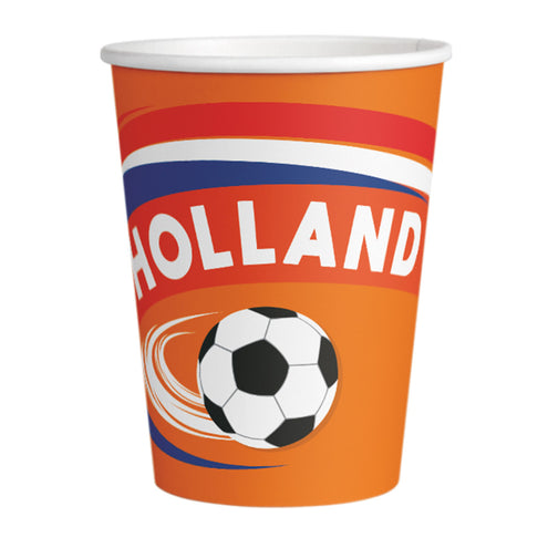 E-Carnavalskleding.nl Set 8 papieren bekertjes 'Holland'