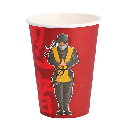 E-Carnavalskleding.nl Set 8 papieren bekertjes Ninja