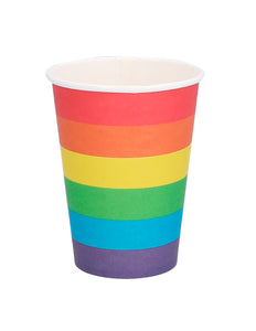 E-Carnavalskleding.nl Set 8 papieren bekertjes Regenboog