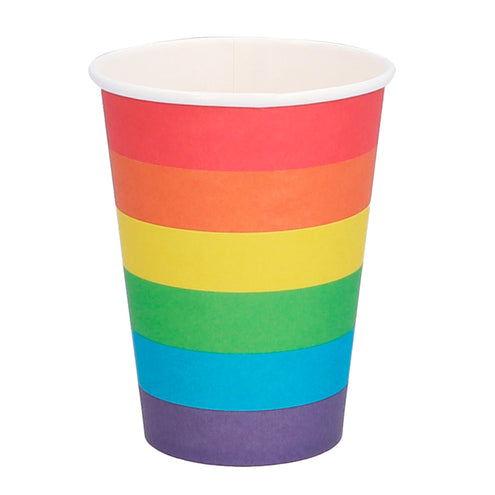 E-Carnavalskleding.nl Set 8 papieren bekertjes Regenboog